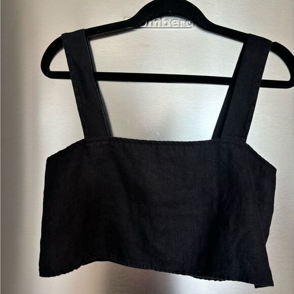 Reformation Loren Linen Crop Tank Top - Picture 3 of 5